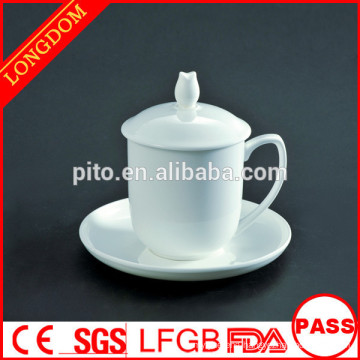 Factory directly high quality porcelain Chinese traditional tea mug with holder